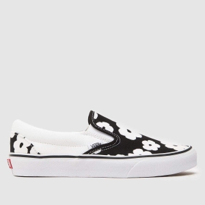 SLIP ON FLOWER BLACK WHITE TRAINERS