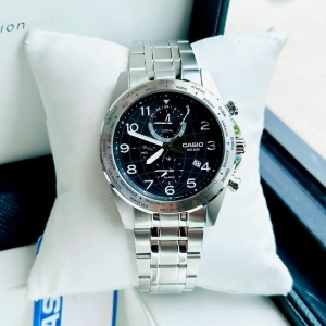 CASIO MTP-W500D-1AV SILVER BLACK FACEE