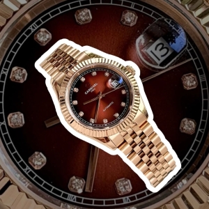 CARNIVAL 8250G DÂY THÉP ROSE MẶT NÂU BROWN FACE 38MM 
