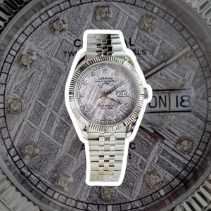 CARNIVAL 8131G DÂY THÉP BẠC  MẶT VÂN THIÊN THẠCH SILVER VTT FACE  