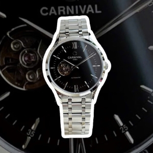 Carnival 8093G Open Heart Automatic Black Face 
