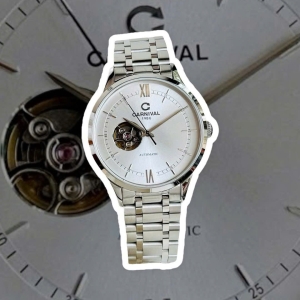 Carnival 8093G Open Heart Automatic White Face